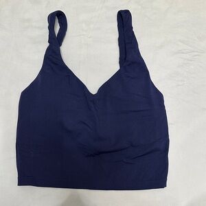 Navy Blue V-Neck Crop Top